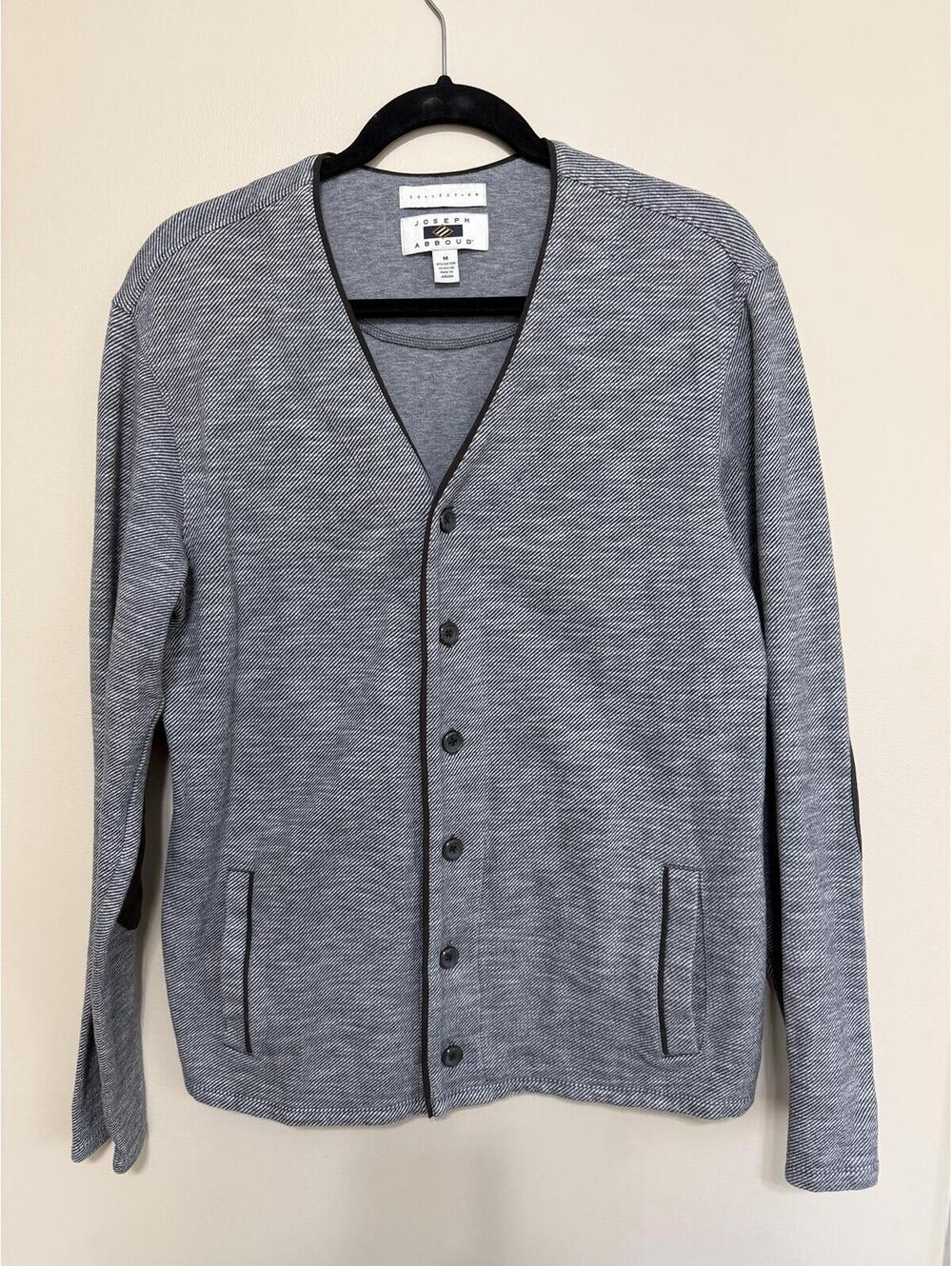 Joseph Abboud tweed look Cardigan Elbow Patch Button Front Medium